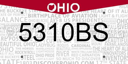 5310BS Ohio License Plate