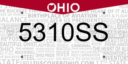 5310SS Ohio License Plate