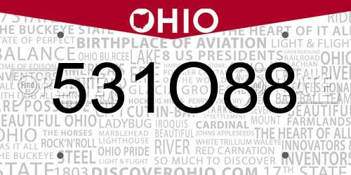 531O88 Ohio License Plate