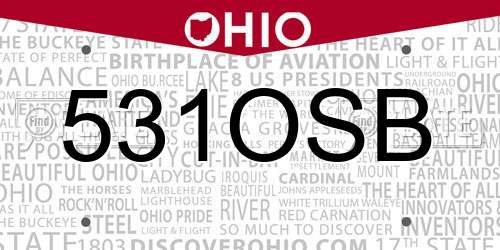 531OSB Ohio License Plate