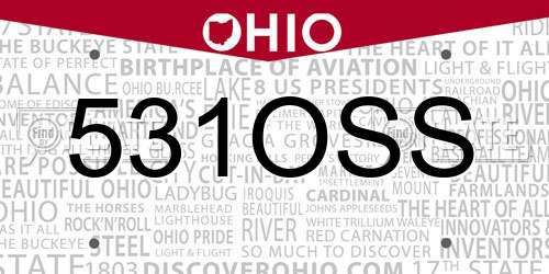 531OSS Ohio License Plate