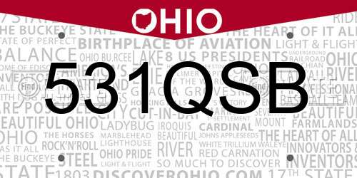 531QSB Ohio License Plate