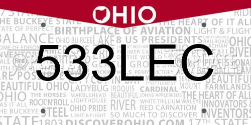 533LEC Ohio License Plate