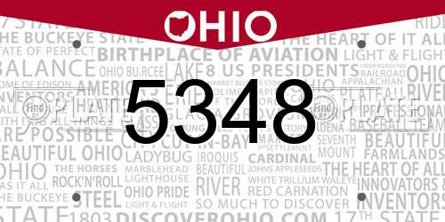 5348 Ohio License Plate