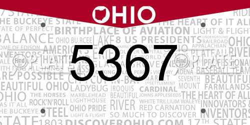 5367 Ohio License Plate