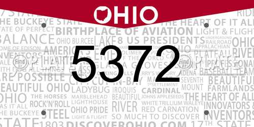 5372 Ohio License Plate