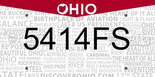 5414FS Ohio License Plate
