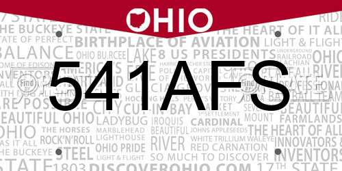 541AFS Ohio License Plate