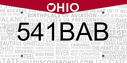 541BAB Ohio License Plate