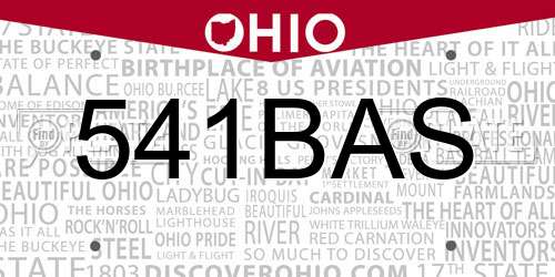 541BAS Ohio License Plate