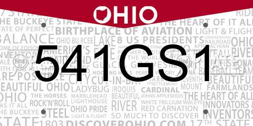 541GS1 Ohio License Plate