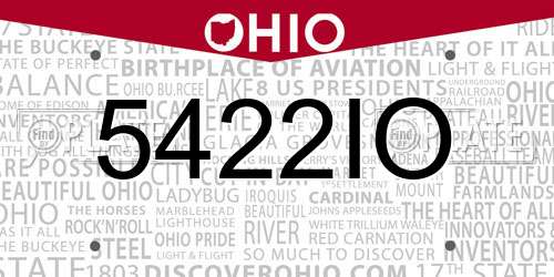 5422IO Ohio License Plate
