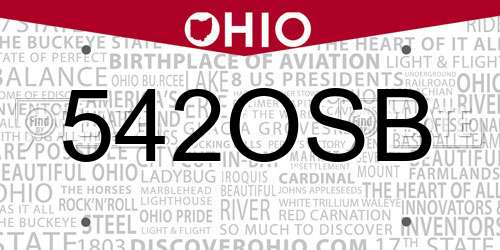 542OSB Ohio License Plate