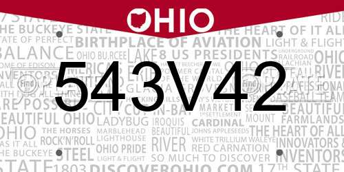 543V42 Ohio License Plate