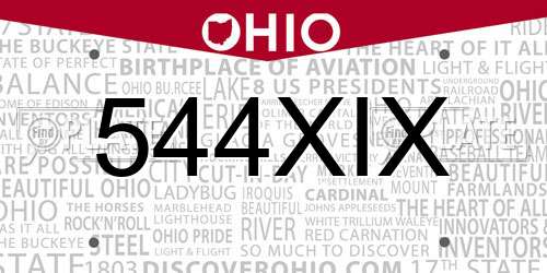544XIX Ohio License Plate