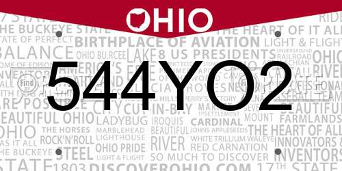 544YO2 Ohio License Plate
