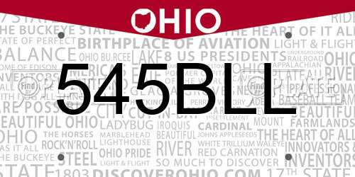 545BLL Ohio License Plate