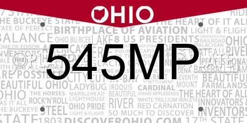 545MP Ohio License Plate