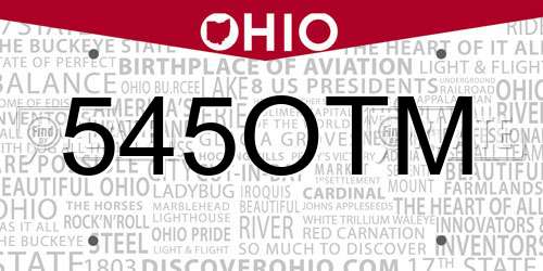 545OTM Ohio License Plate