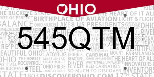 545QTM Ohio License Plate