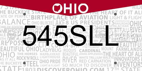 545SLL Ohio License Plate