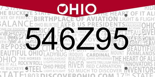 546Z95 Ohio License Plate