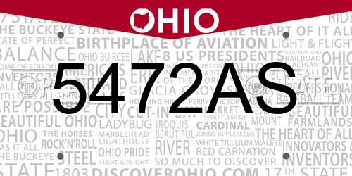 5472AS Ohio License Plate