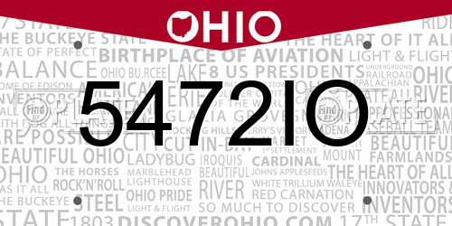 5472IO Ohio License Plate
