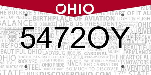 5472OY Ohio License Plate