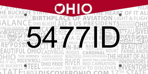 5477ID Ohio License Plate