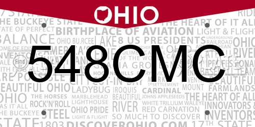548CMC Ohio License Plate