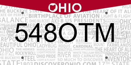 548OTM Ohio License Plate