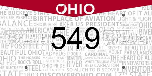 549 Ohio License Plate