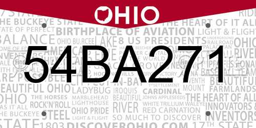 54BA271 Ohio License Plate