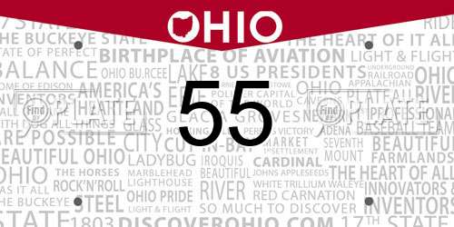 55 Ohio License Plate
