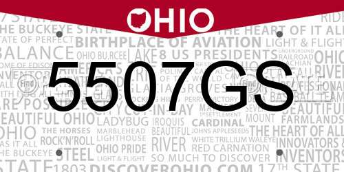 5507GS Ohio License Plate