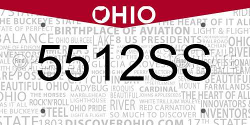 5512SS Ohio License Plate