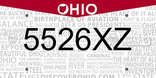 5526XZ Ohio License Plate