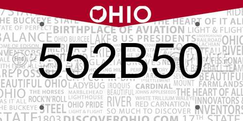 552B50 Ohio License Plate