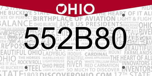 552B80 Ohio License Plate
