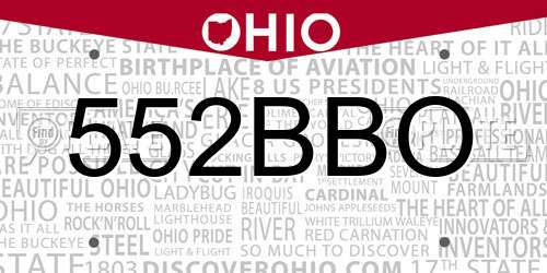 552BBO Ohio License Plate