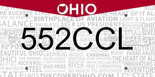 552CCL Ohio License Plate
