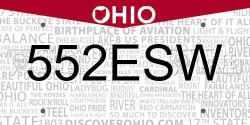 552ESW Ohio License Plate