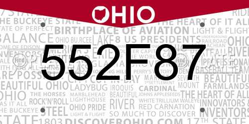 552F87 Ohio License Plate