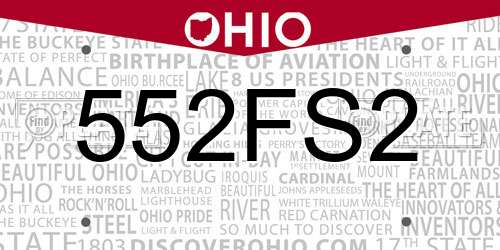 552FS2 Ohio License Plate