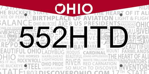 552HTD Ohio License Plate