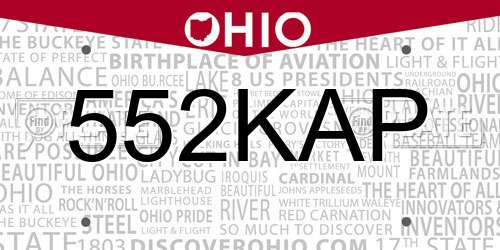 552KAP Ohio License Plate