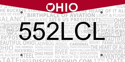 552LCL Ohio License Plate
