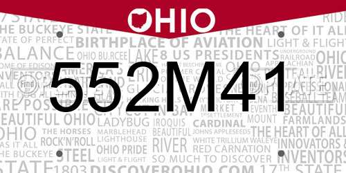 552M41 Ohio License Plate
