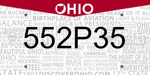 552P35 Ohio License Plate
